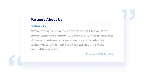 Michael Ou, CEO of CoolBitX about ChangeHero