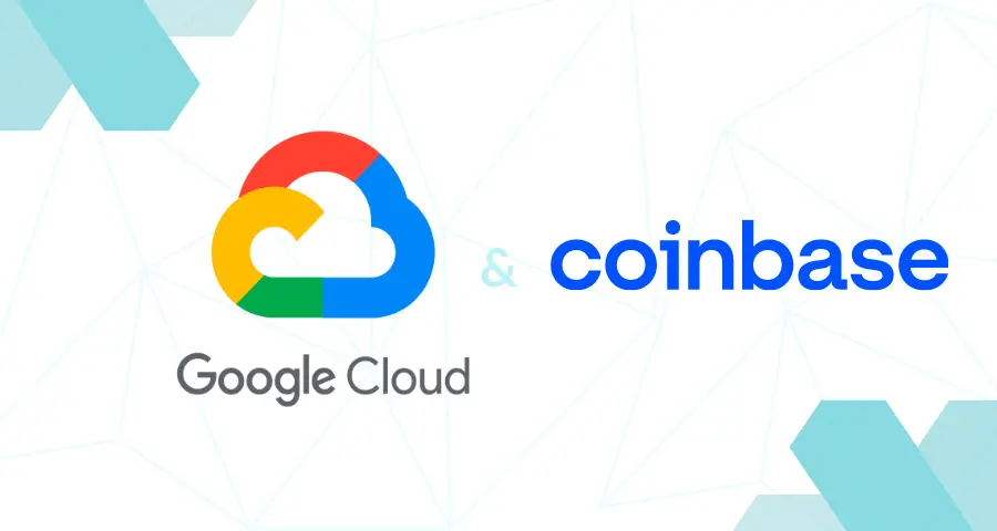Google Cloud and Coinbase logo images