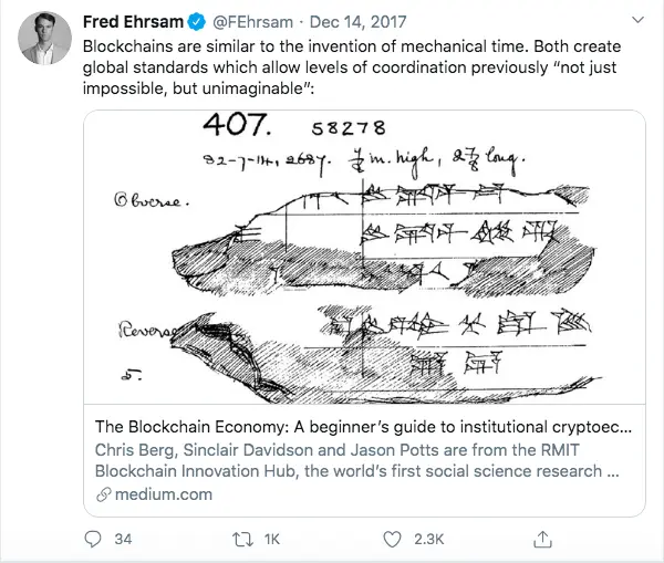 Fred Ehrsam about Crypto