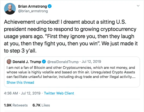 Brian Armstrong about crypto